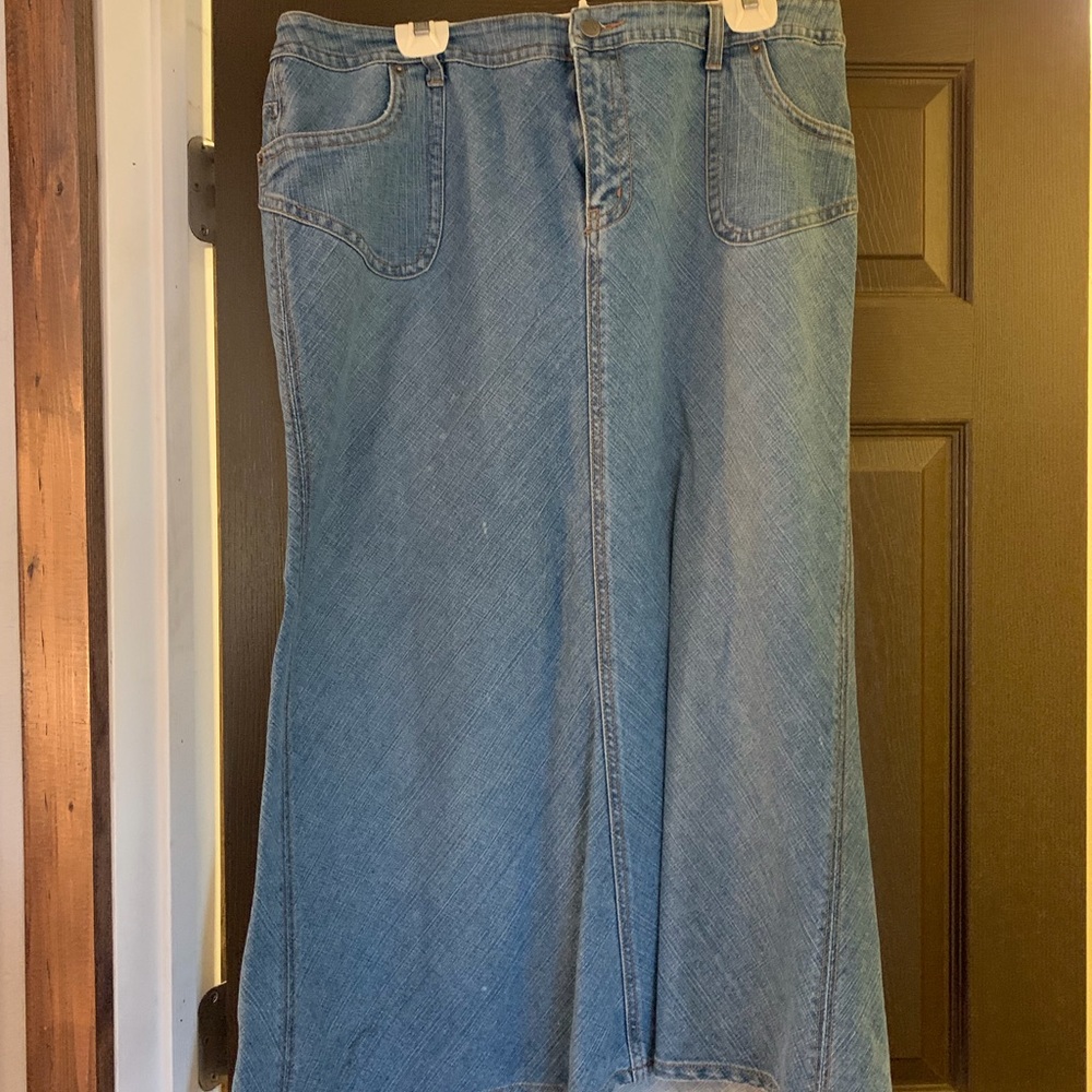 Long denim skirt